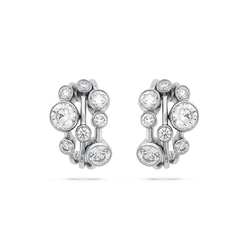 Raindance Large Platinum Diamond Hoop Earrings