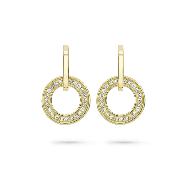 Classic Roulette Yellow Gold Diamond Earrings