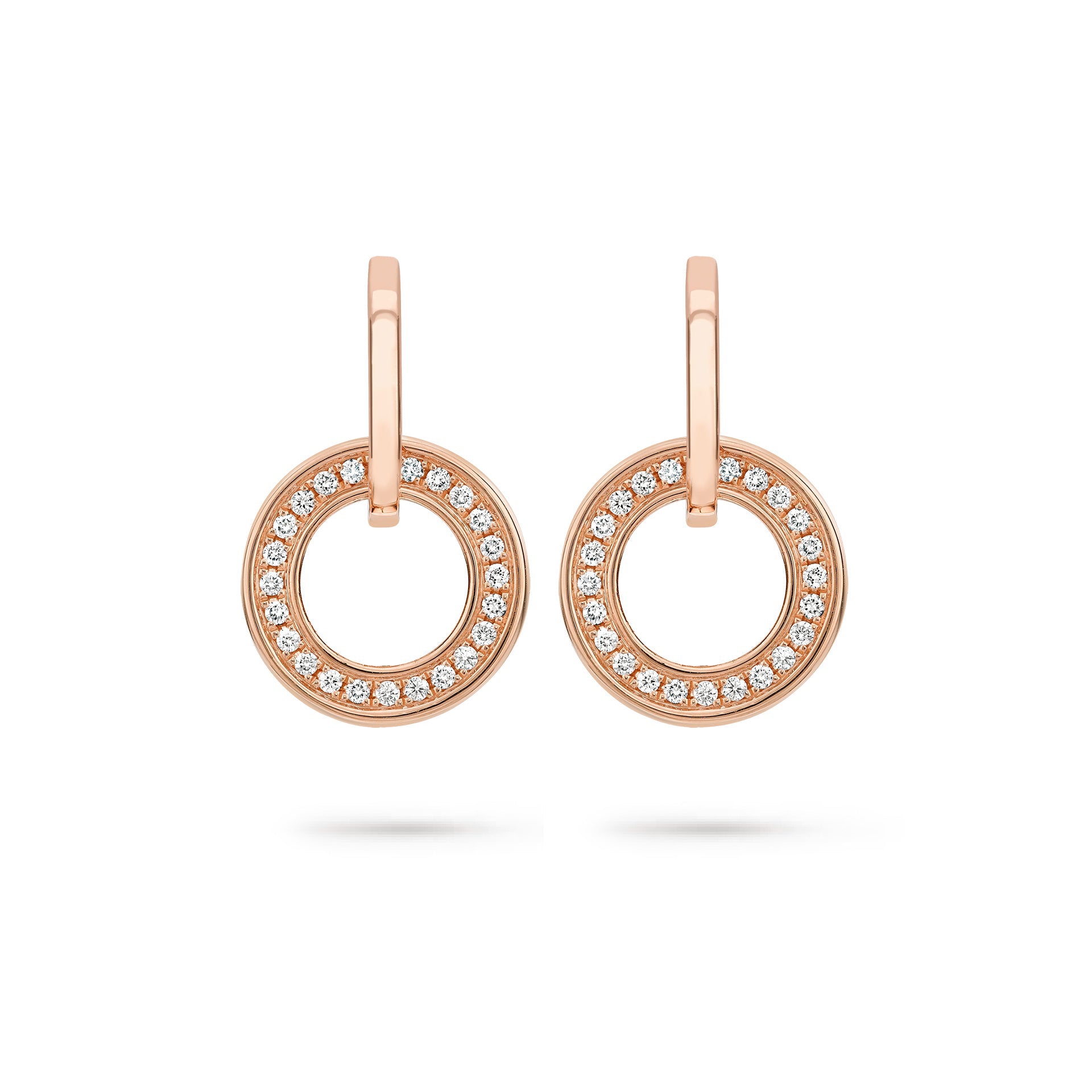 Classic Roulette Rose Gold Diamond Earrings