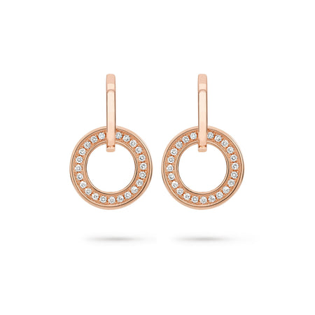 Classic Roulette Rose Gold Diamond Earrings