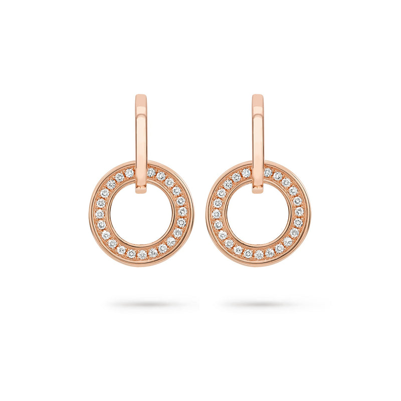 Classic Roulette Rose Gold Diamond Earrings