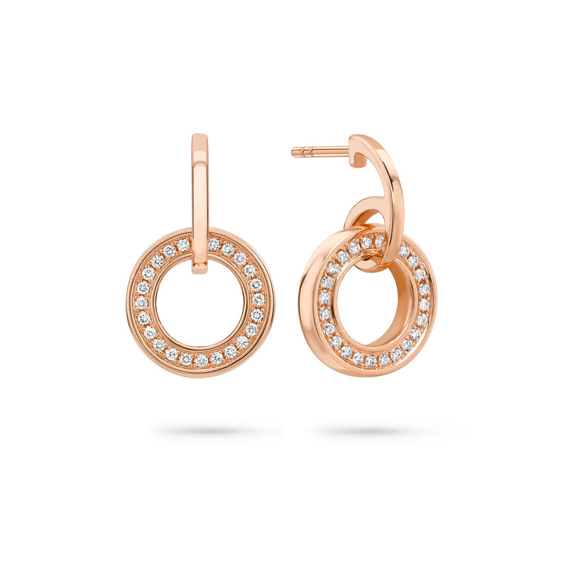 Classic Roulette Rose Gold Diamond Earrings