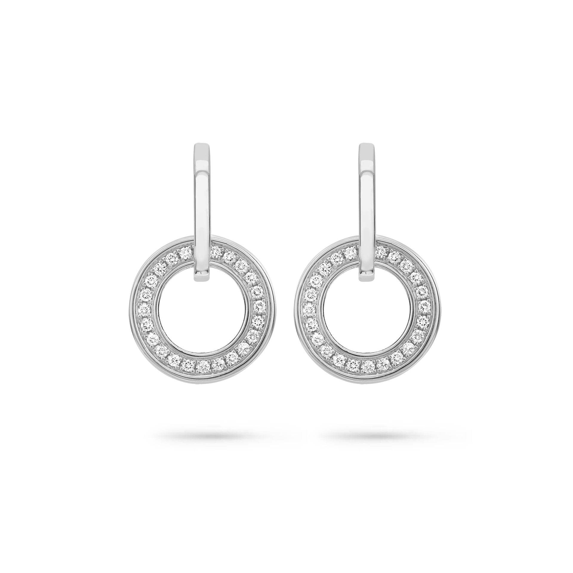 Classic Roulette White Gold Diamond Earrings