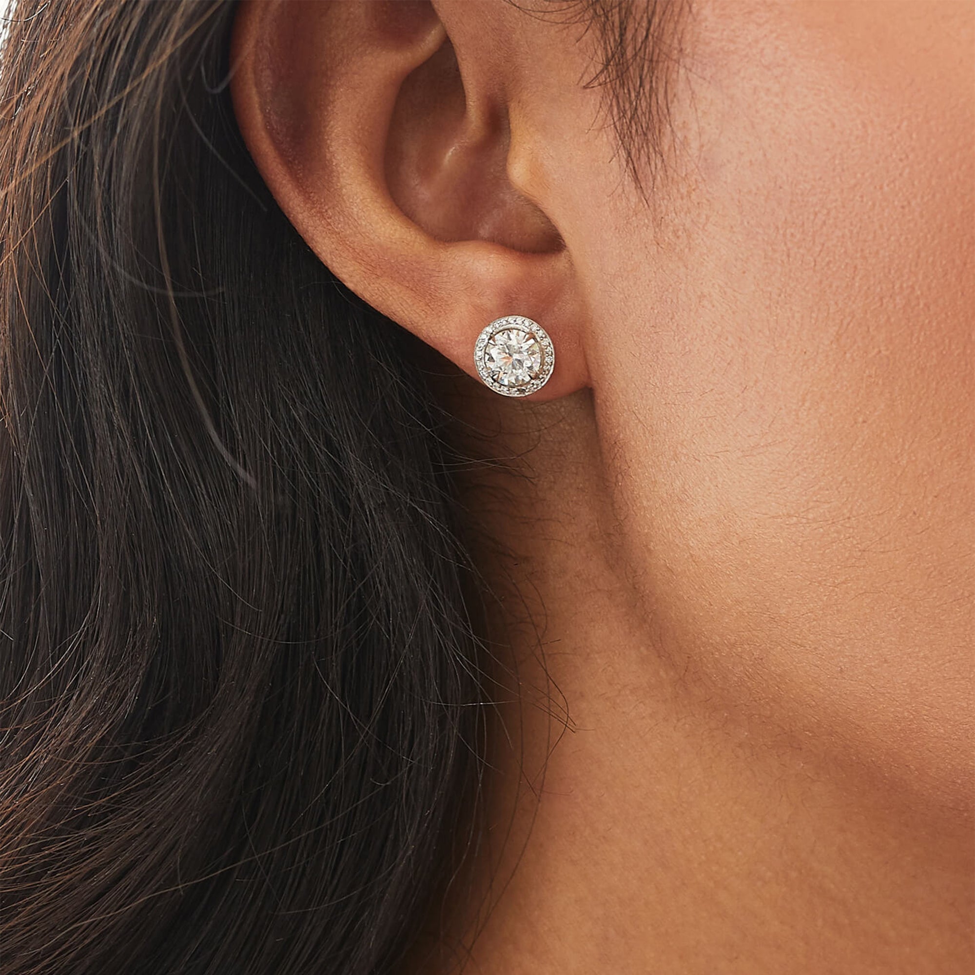 Vintage Brilliant Diamond Platinum Earrings