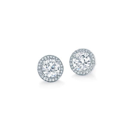 Vintage Brilliant Diamond Platinum Earrings