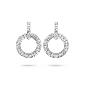 Roulette Large White Gold Diamond Earrings