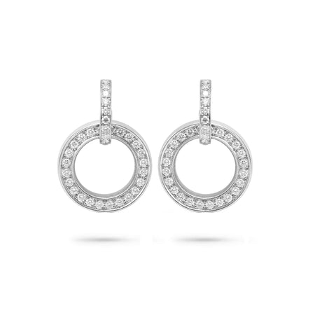 Roulette Large White Gold Diamond Earrings
