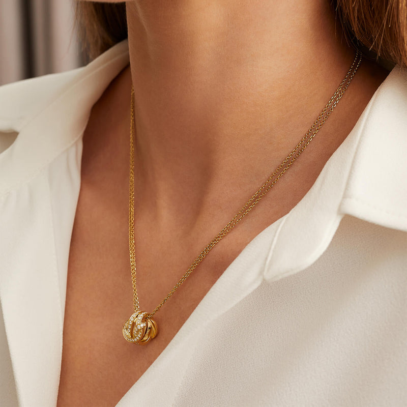 The Knot Yellow Gold Diamond Pendant