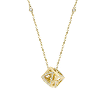 Be You Yellow Gold Cube Pendant