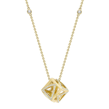 Be You Yellow Gold Cube Pendant