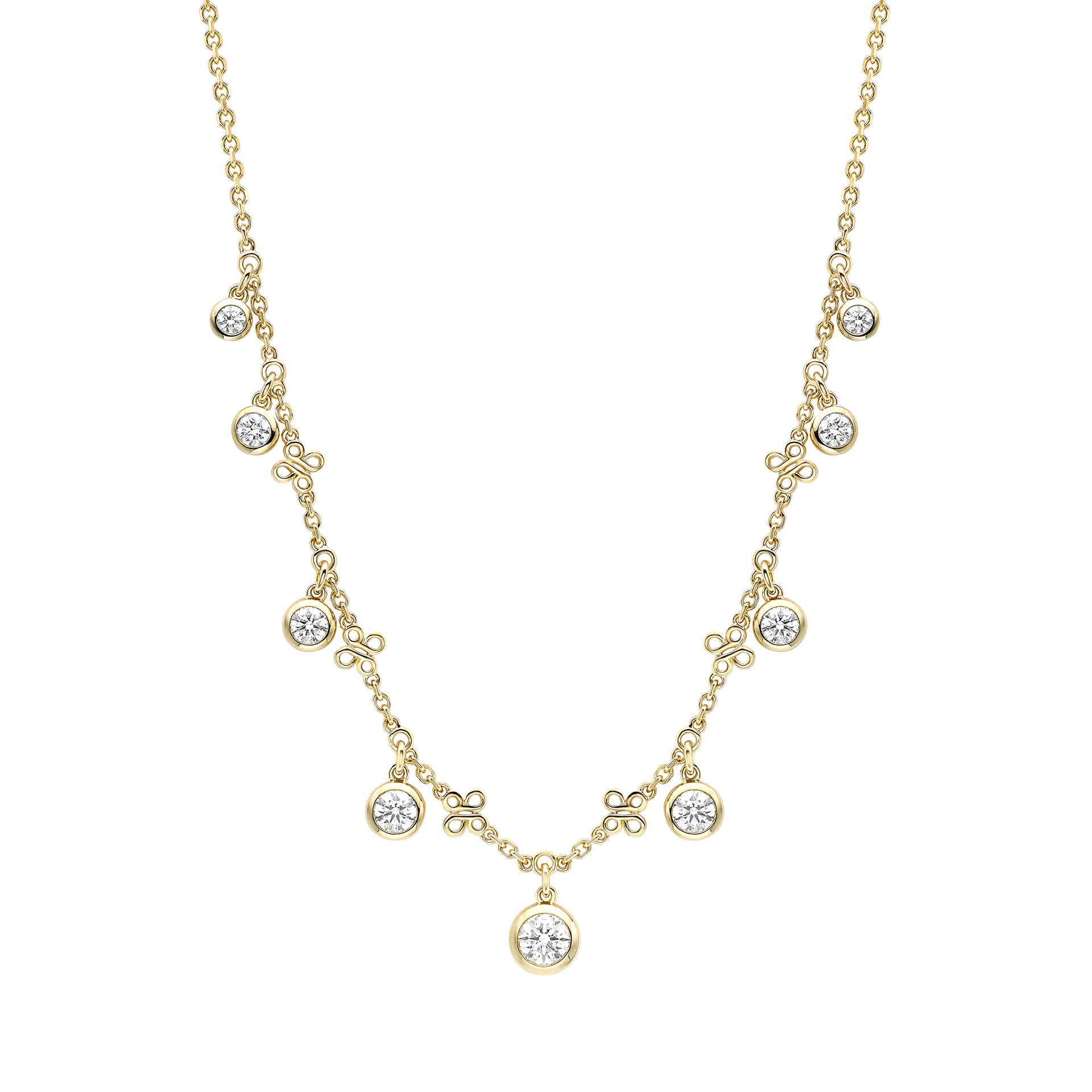Beach Yellow Gold Diamond Necklace