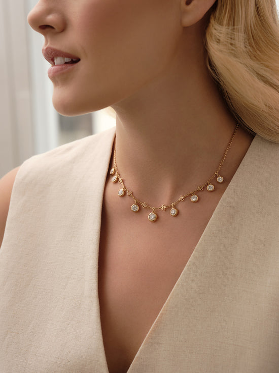 Beach Large Rose Gold Diamond Necklace