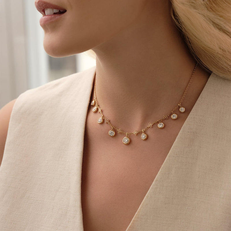 Beach Large Rose Gold Diamond Necklace