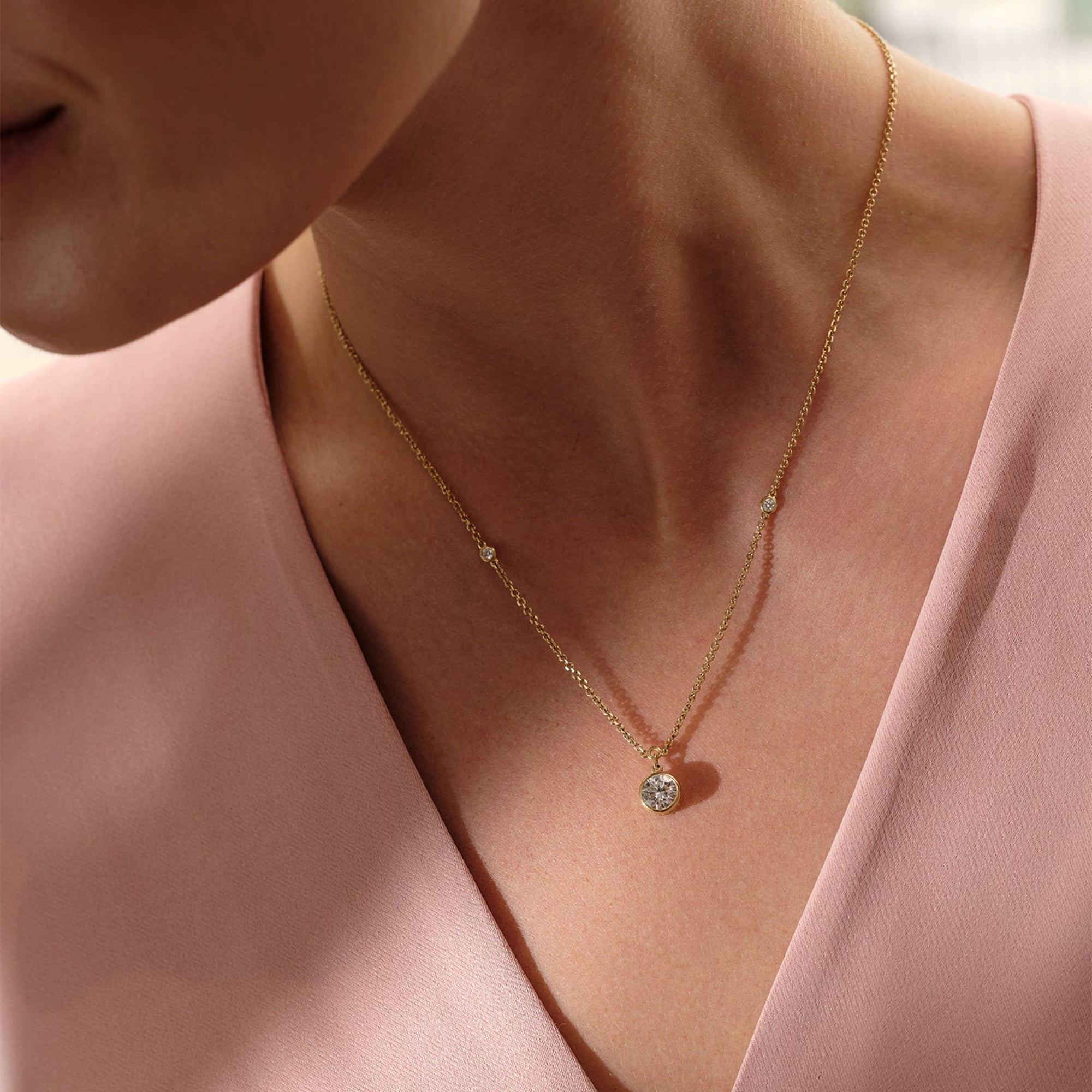 Classic Yellow Gold Diamond Pendant