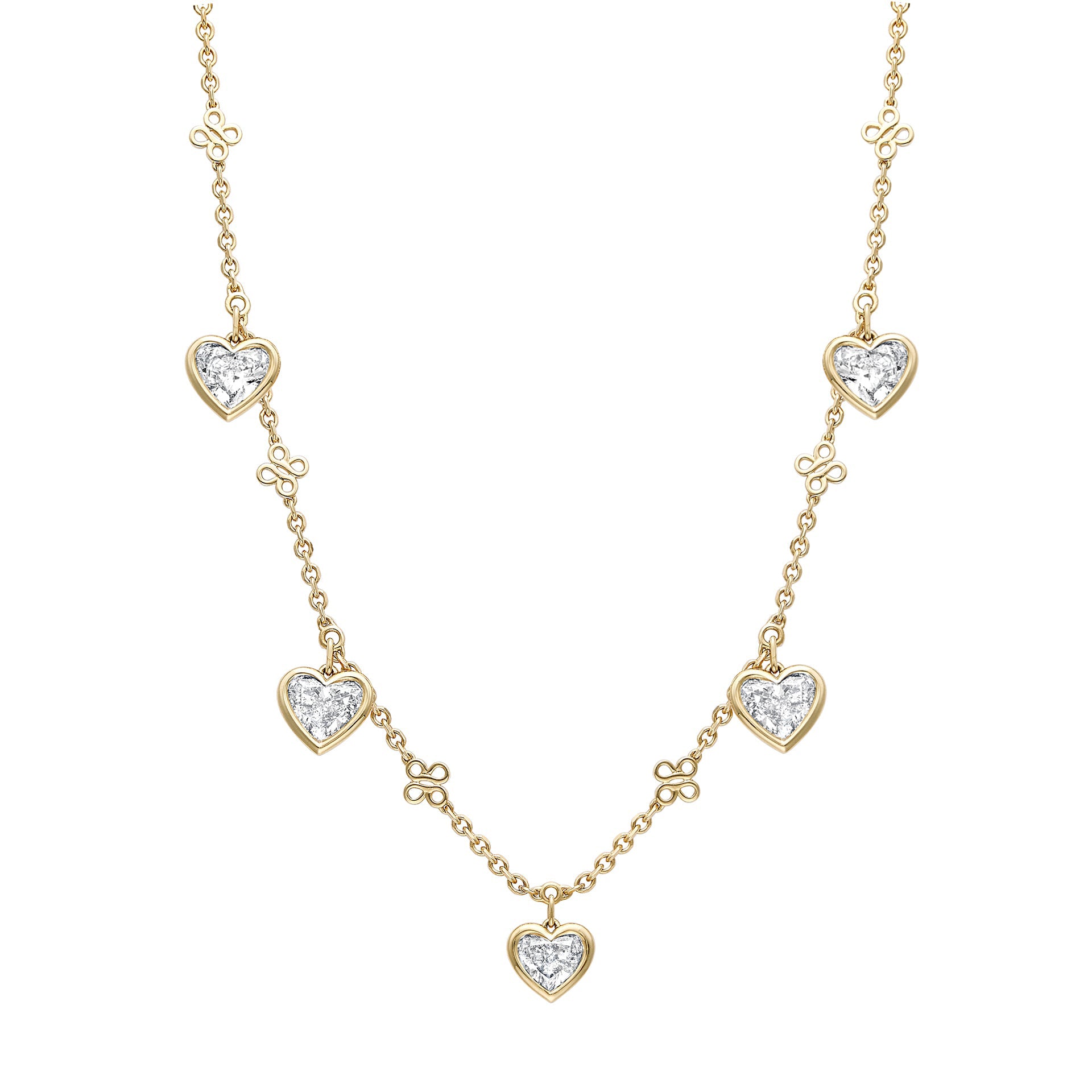 Beach Heart Diamond Yellow Gold Necklace