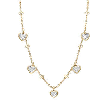 Beach Heart Diamond Yellow Gold Necklace