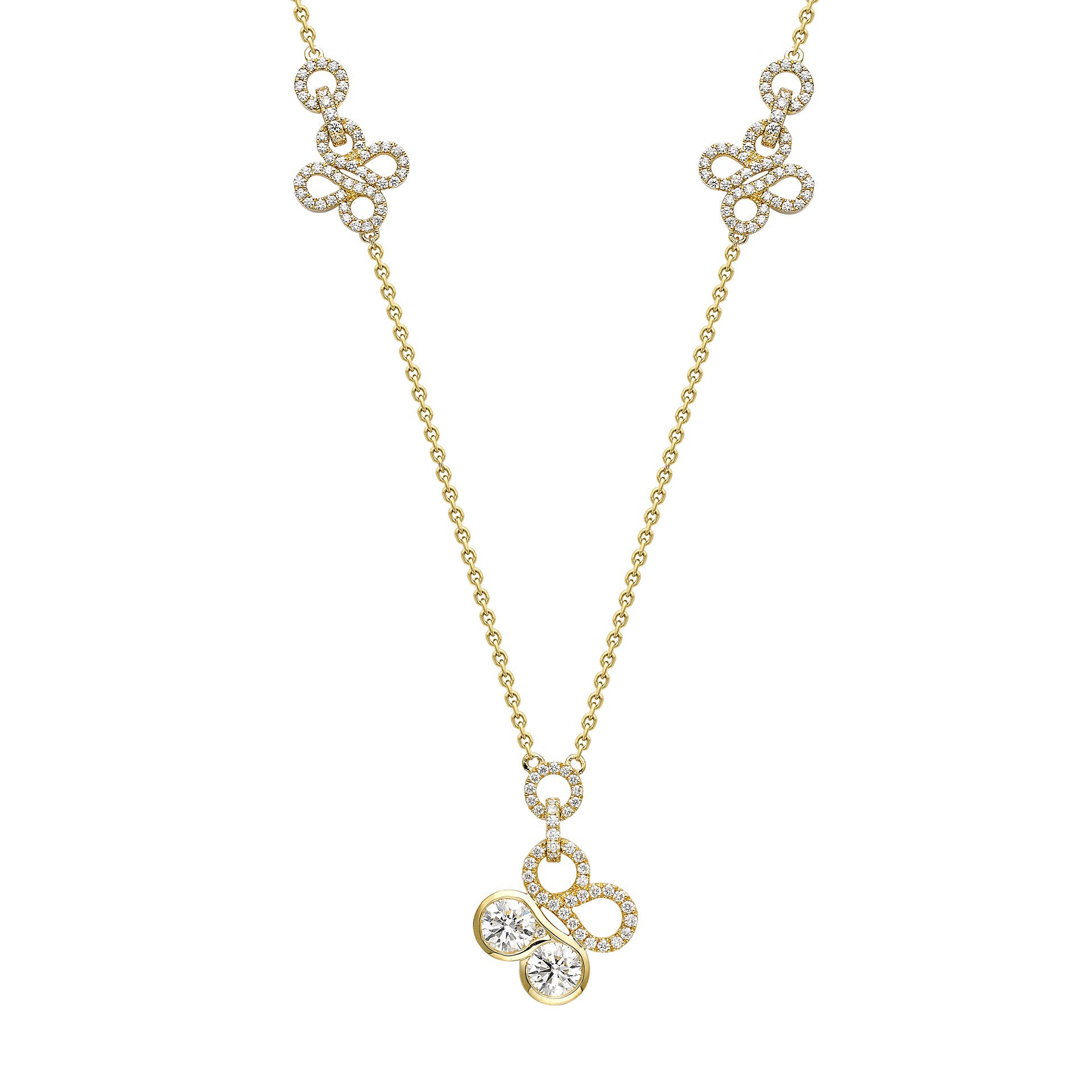 Be Boodles Large Yellow Gold Diamond Pendant