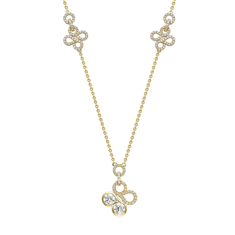 Be Boodles Large Yellow Gold Diamond Pendant