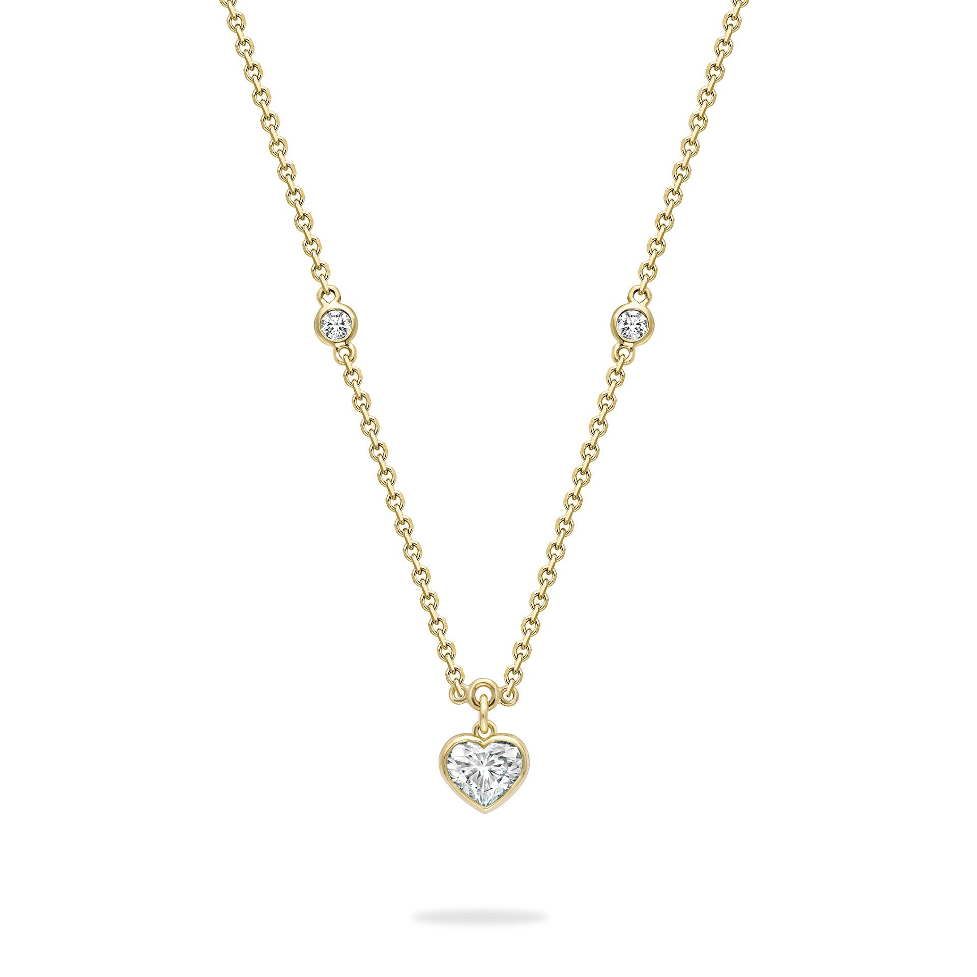 Classic Heart Yellow Gold Diamond Pendant