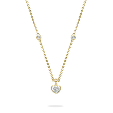 Classic Heart Yellow Gold Diamond Pendant