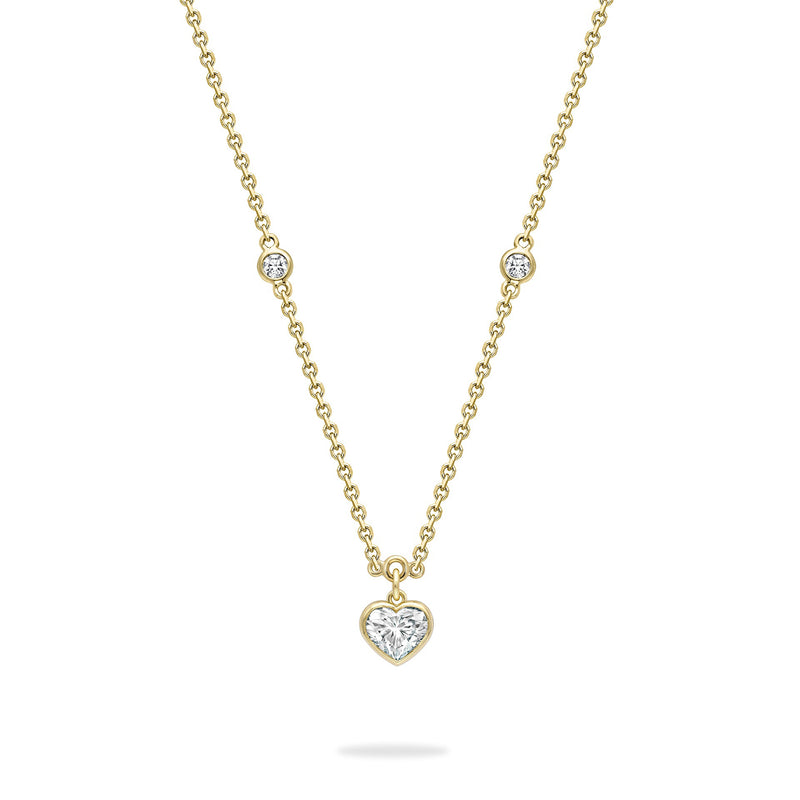 Classic Heart Yellow Gold Diamond Pendant