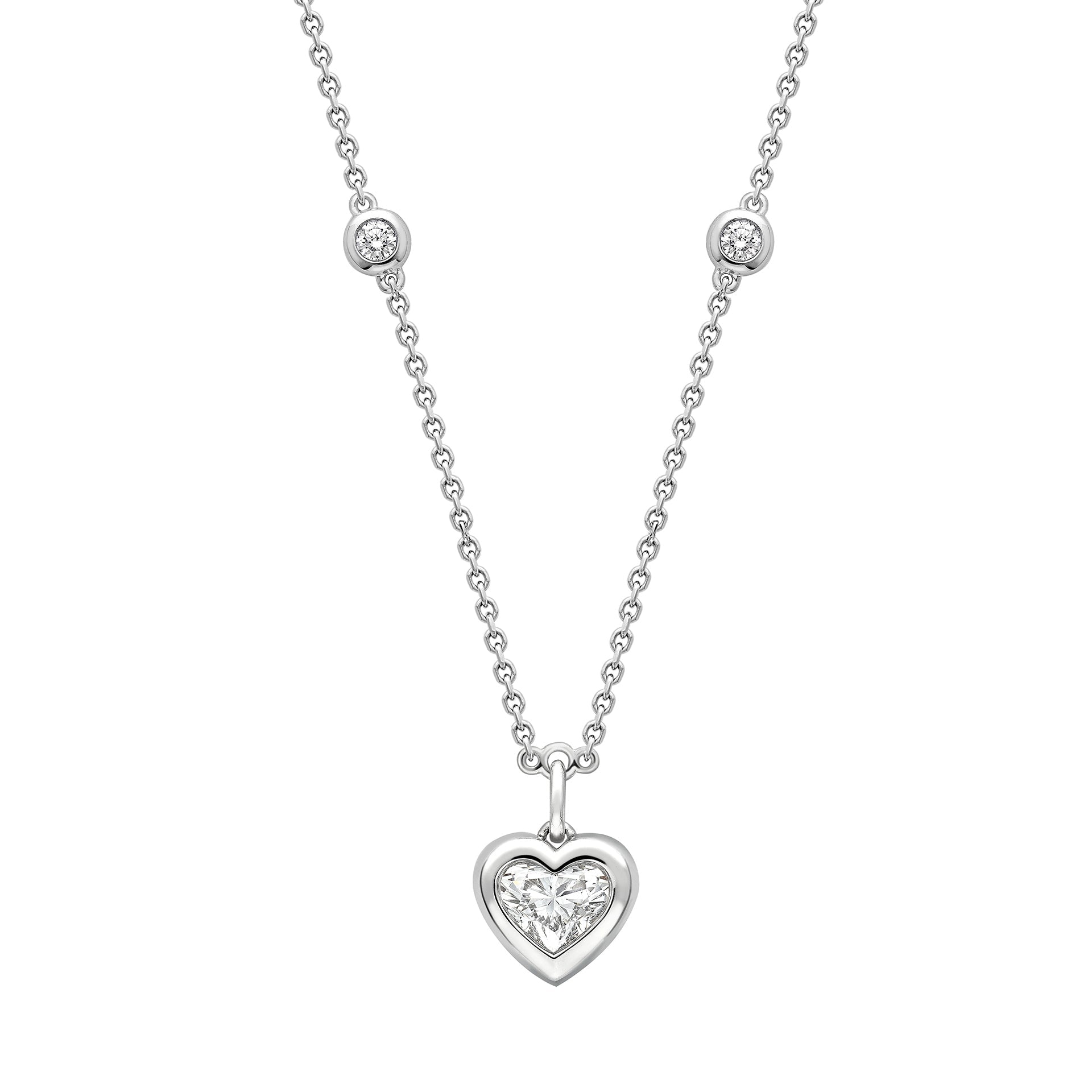 Classic Heart Platinum Diamond Pendant