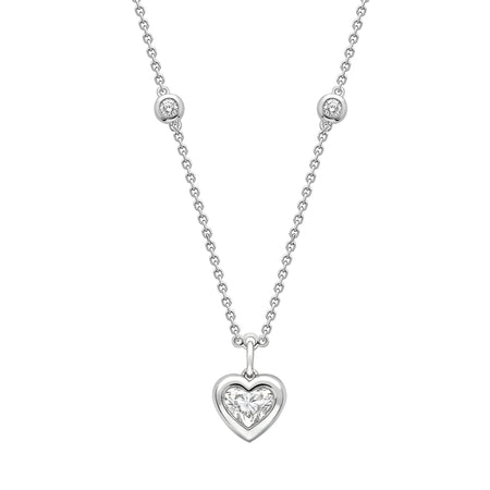 Classic Heart Platinum Diamond Pendant
