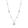 Be Boodles Long Large Motif Platinum Pink and White Diamond Necklace