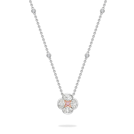 Posie Platinum and Rose Gold Diamond Pendant
