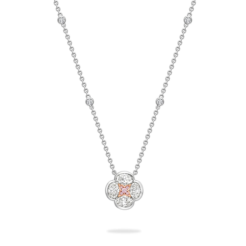 Posie Platinum and Rose Gold Diamond Pendant