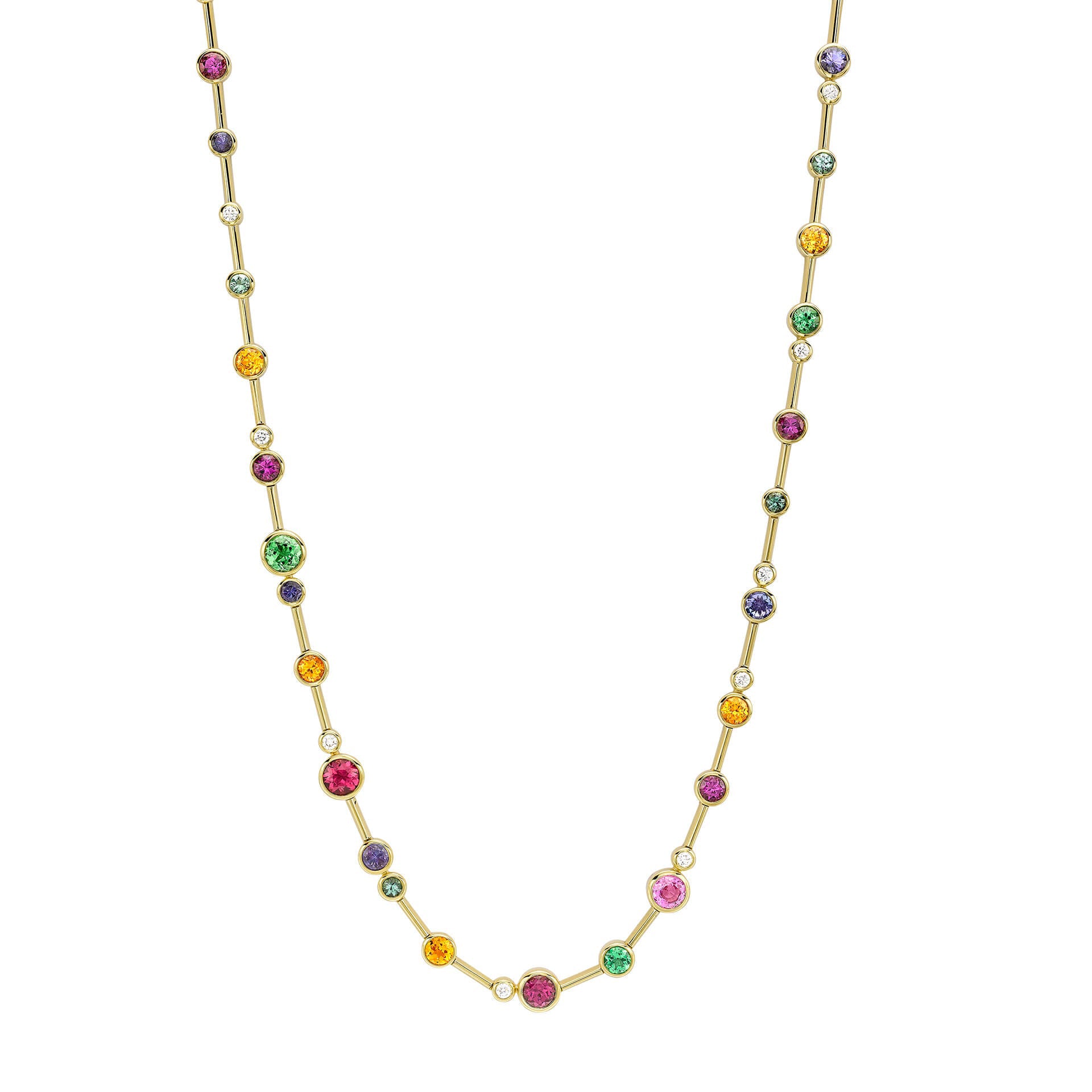 Raindance Rainbow Yellow Gold Necklace