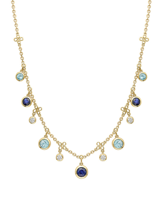 Beach Sapphire and Aquamarine Necklace