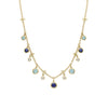 Beach Sapphire and Aquamarine Yellow Gold Necklace