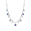 Beach Sapphire Aquamarine Platinum Necklace