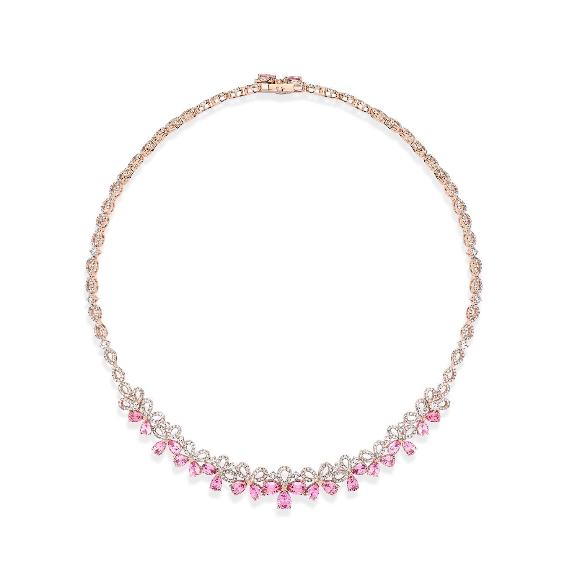Secret Garden Spinel Diamond Rose Gold Necklace