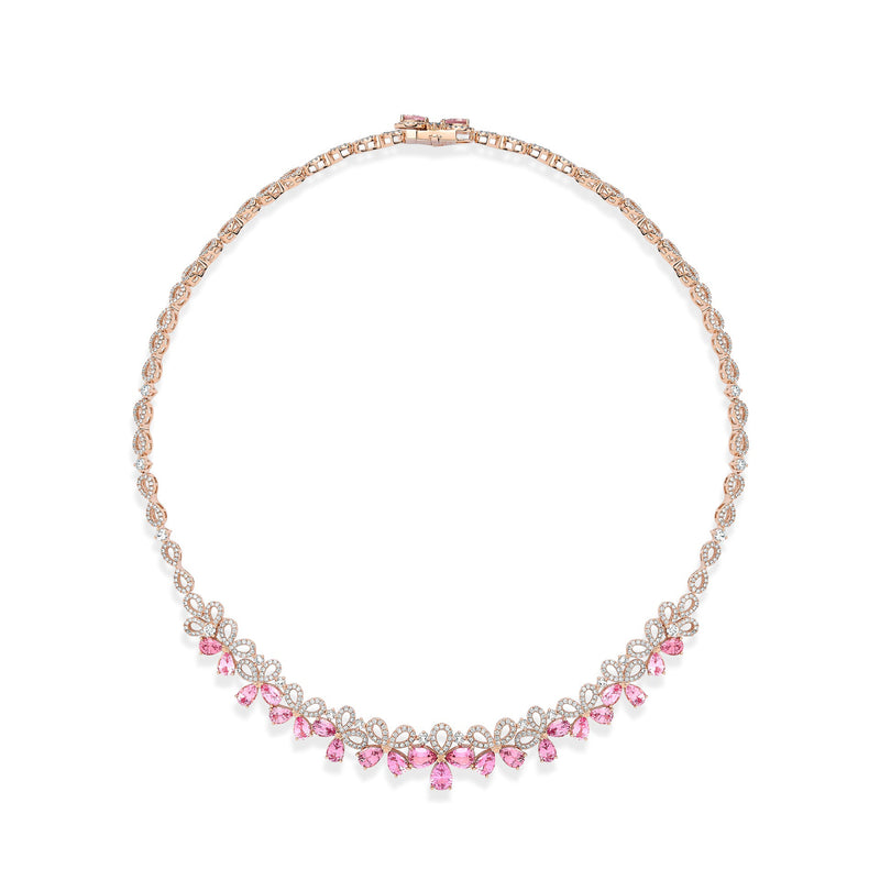 Secret Garden Spinel Diamond Rose Gold Necklace