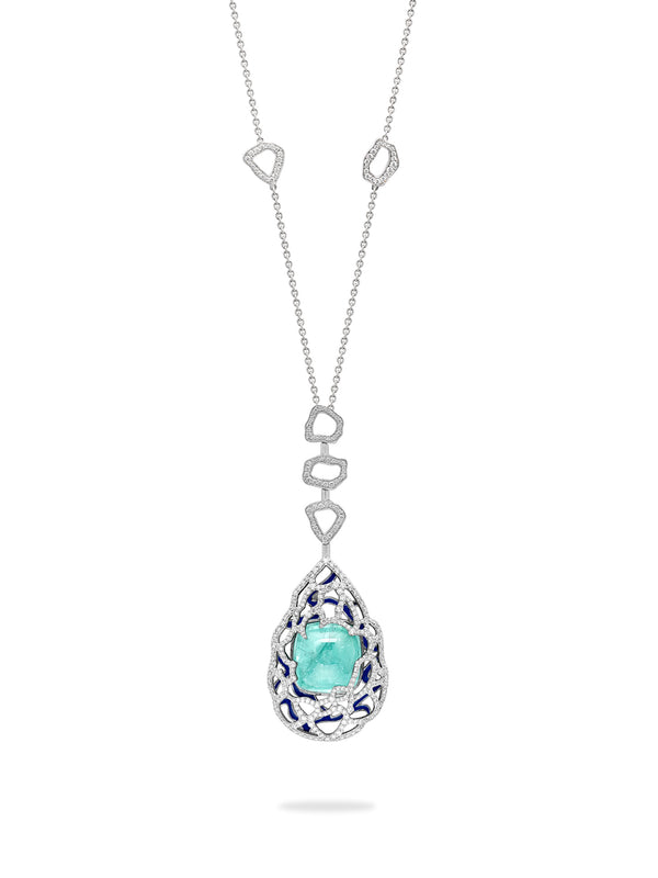 A Family Journey St. Tropez Paraiba Platinum Pendant