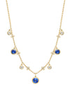 Beach Seven Stone Yellow Gold Sapphire and Diamond Necklace