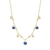 Beach Seven Stone Yellow Gold Sapphire and Diamond Necklace