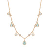 Beach Pear Cut Paraiba and Diamond Rose Gold Necklace