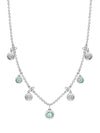 Beach Seven Stone Platinum Diamond and Paraiba Tourmaline Necklace