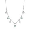 Beach Seven Stone Platinum Diamond and Paraiba Tourmaline Necklace