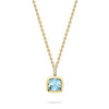 Florentine Dolce Vita Cushion Aquamarine Yellow Gold Pendant