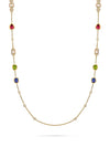 Florentine Multi-Stone Long Yellow Gold Necklace