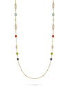 Florentine Multi-Stone Long Yellow Gold Necklace