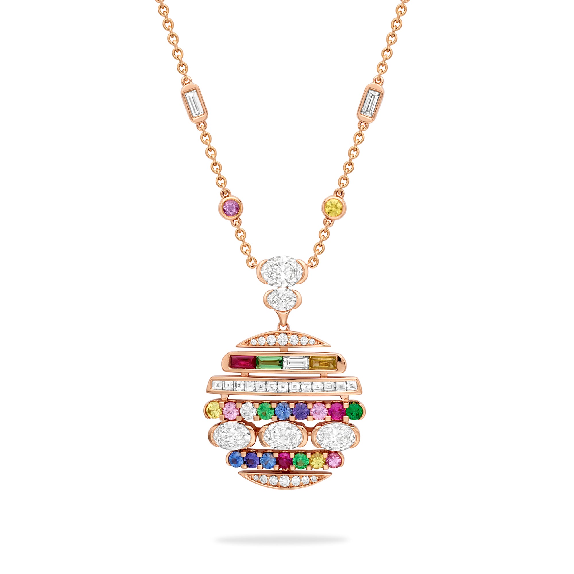Play of Light Large Round Rose Gold Pendant