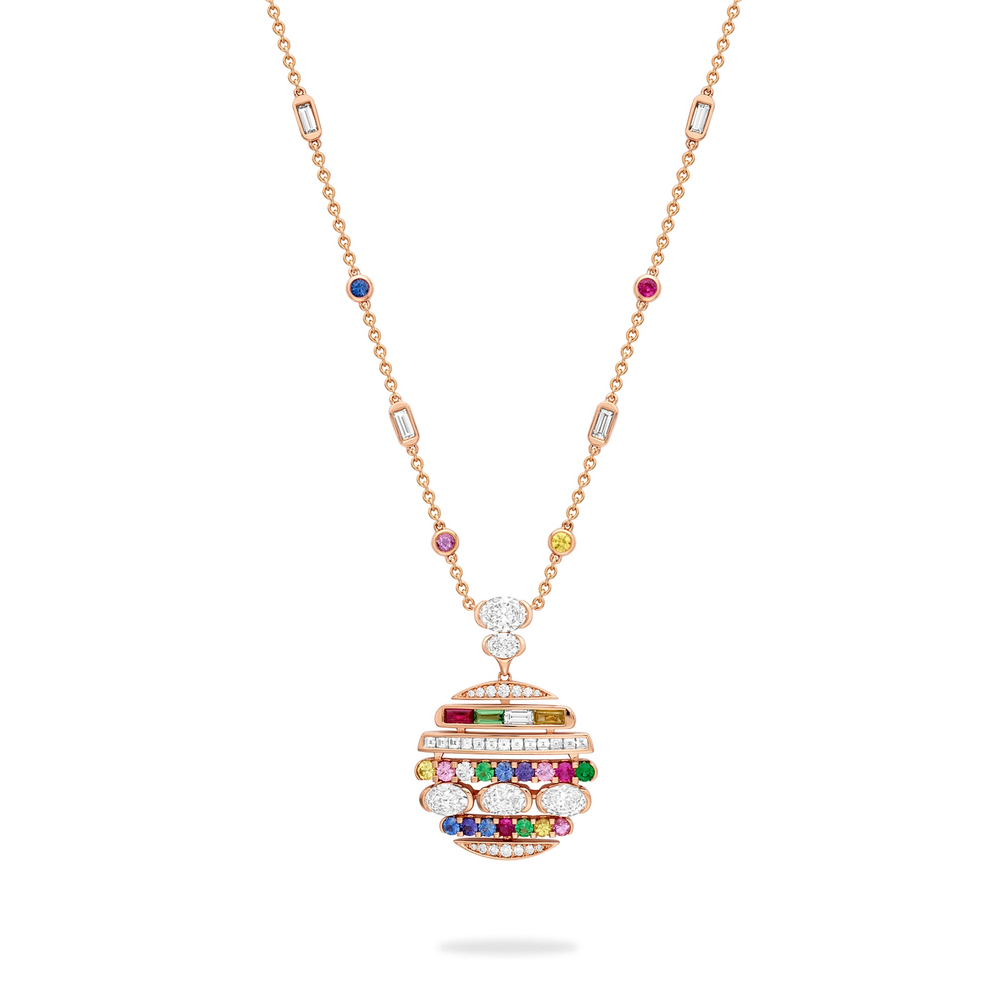Play of Light Large Round Rose Gold Pendant