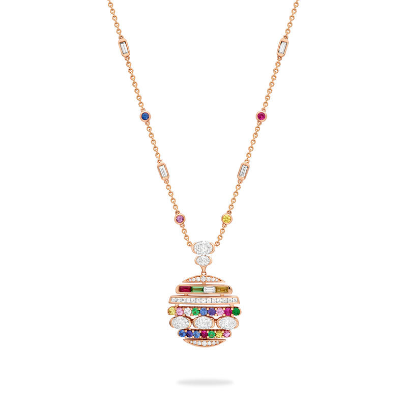 Play of Light Large Round Rose Gold Pendant