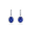 Vintage Oval Sapphire Platinum Earrings