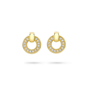 Roulette Yellow Gold Diamond Flip Earrings